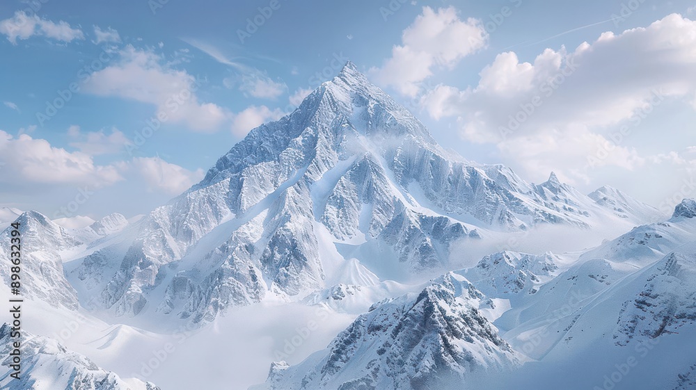A photo of a snowy mountain peak A photo of a snowy mountain peak