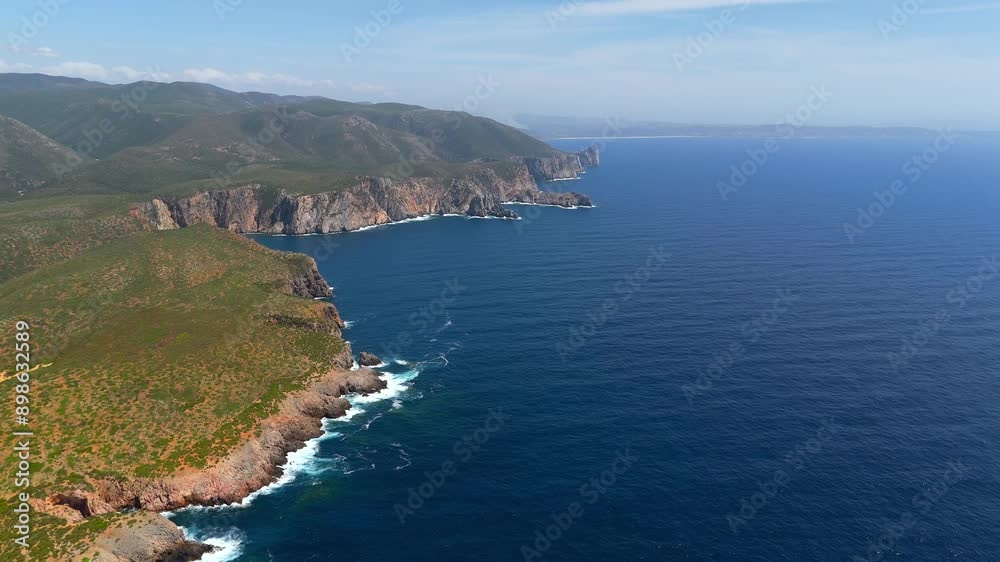 Aerial view on beautiful seashore. Sardinia, Italy. Drone footage Aerial view on beautiful seashore. Sardinia, Italy. Drone footage