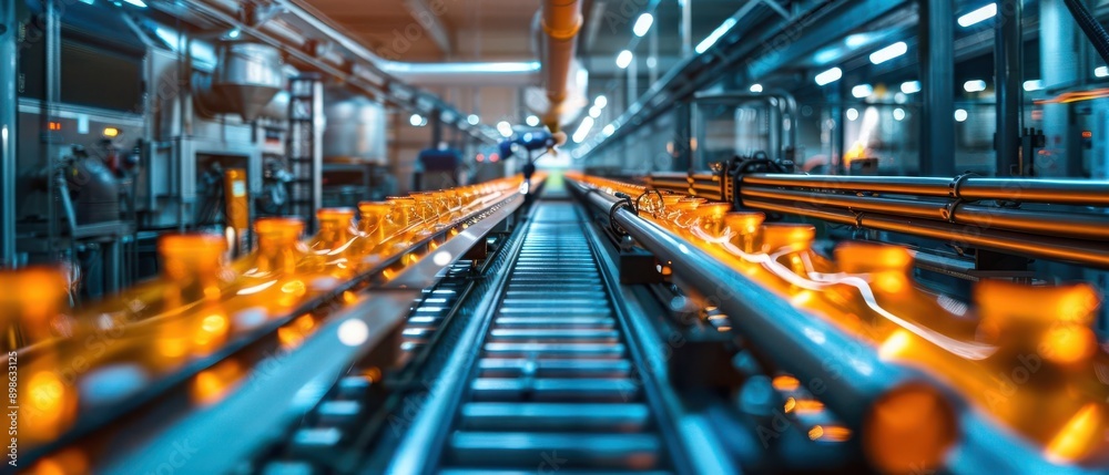 High-tech food processing equipment in a food plant High-tech food processing equipment in a food plant