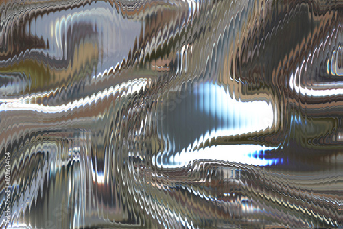 Ribbed reeded glass abstract iridescent background Holographic curved waves acrylic texture. Liquid paint Fluted smeared art artistic background. Abstract art for covers, screensavers, wallpapers etc
