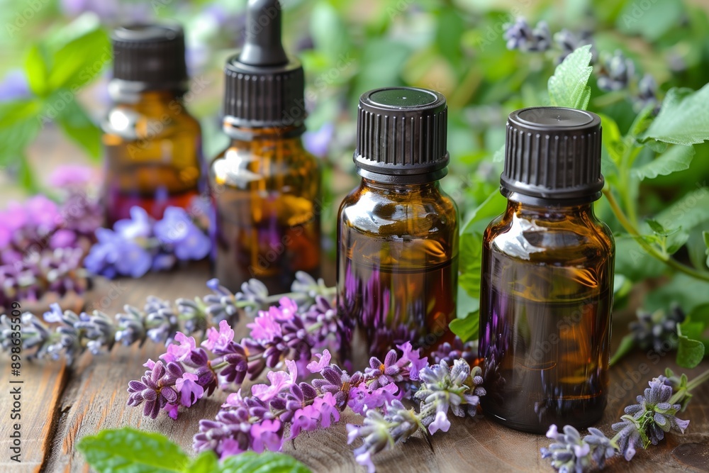 A vibrant assortment of natural wellness ingredients, including bowls of fresh blueberries and acai berries, essential oil bottles, and an array of colorful herbs and flowers. A vibrant assortment of natural wellness ingredients, including bowls of fresh blueberries and acai berries, essential oil bottles, and an array of colorful herbs and flowers.