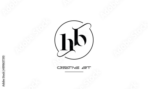 HB, BH, H, B abstract letters logo monogram