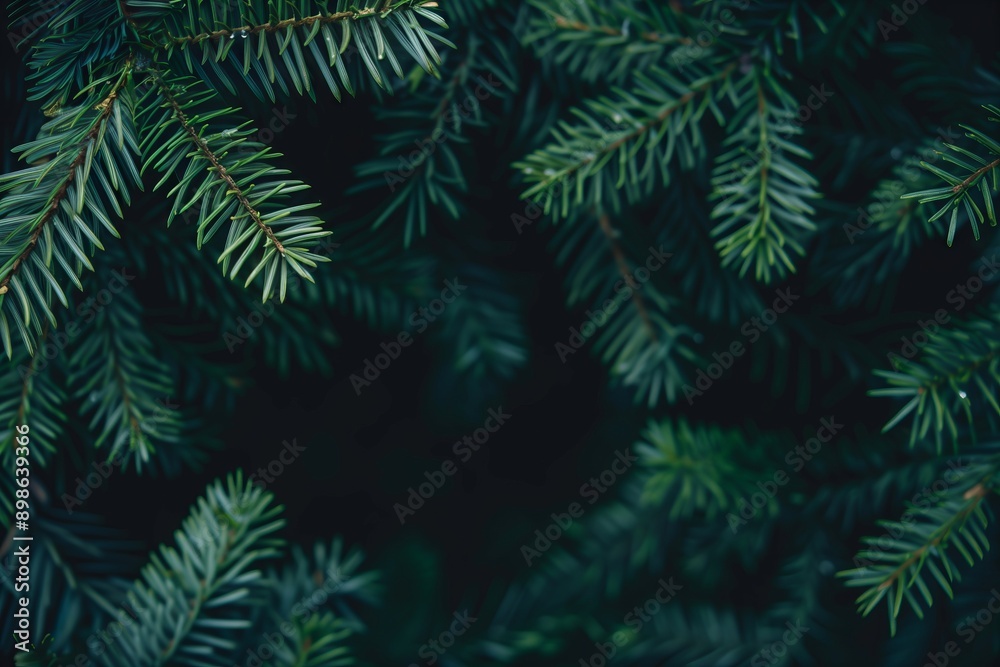 Beautiful Christmas banner Background with green fir tree, yew tree, pine tree branches texture close up Beautiful Christmas banner Background with green fir tree, yew tree, pine tree branches texture close up