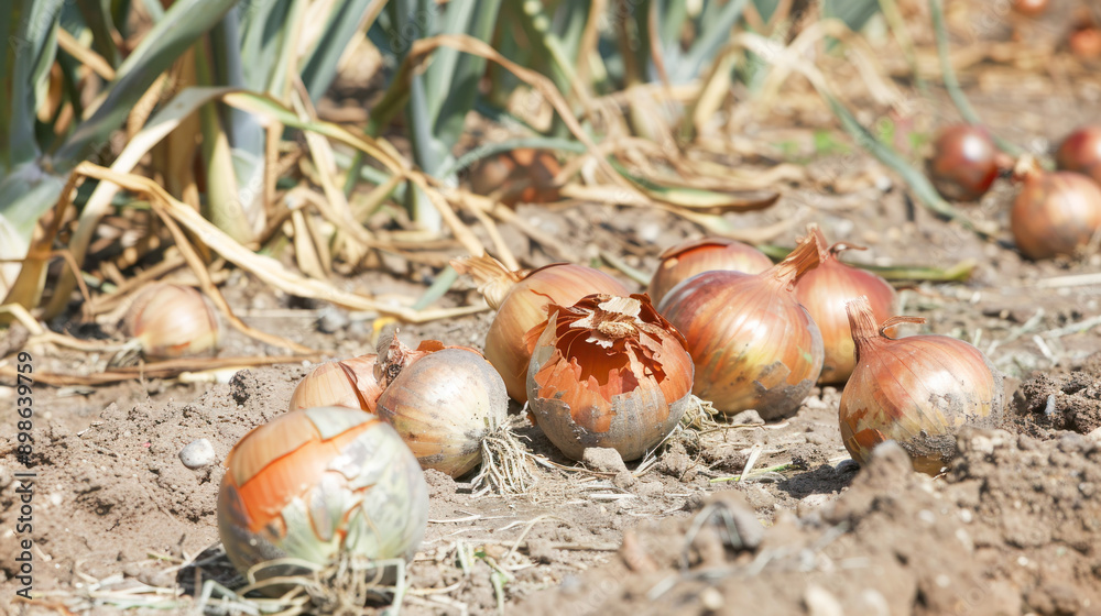 close up of freshly picked onions at farm close up of freshly picked onions at farm