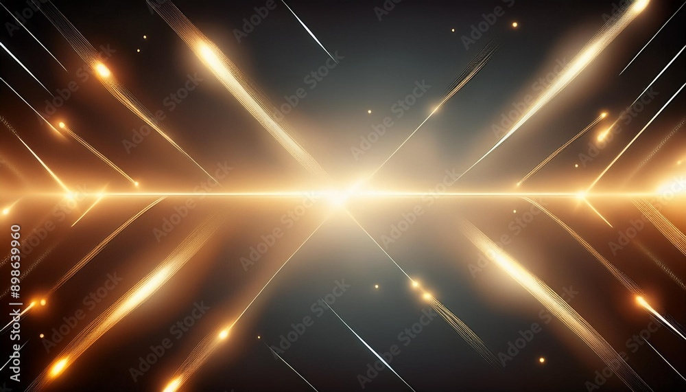 Naklejka premium Abstrakcyjne czarne tło ze świecącymi złotymi liniami