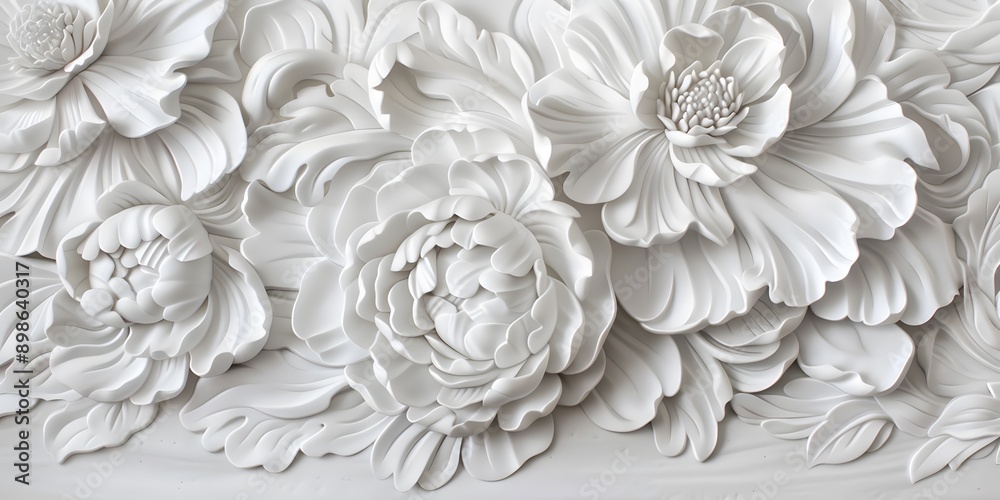 A white flower arrangement with a lot of detail, including the petals and stems A white flower arrangement with a lot of detail, including the petals and stems