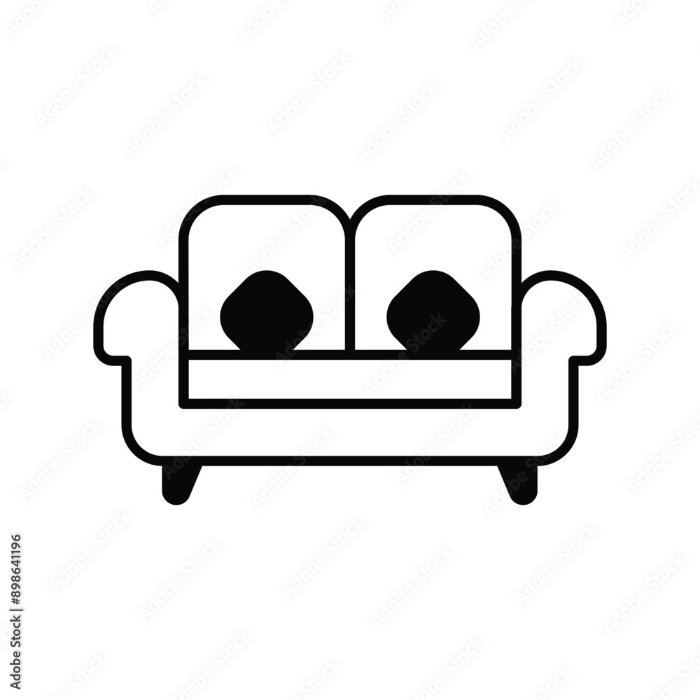 sofa glyph icon with white background vector stock illustration sofa glyph icon with white background vector stock illustration