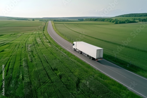 White Truck Driving on a Country Road