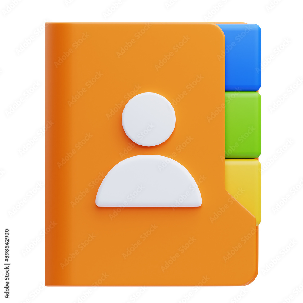 PNG 3D Contact Book icon isolated on a white background PNG 3D Contact Book icon isolated on a white background