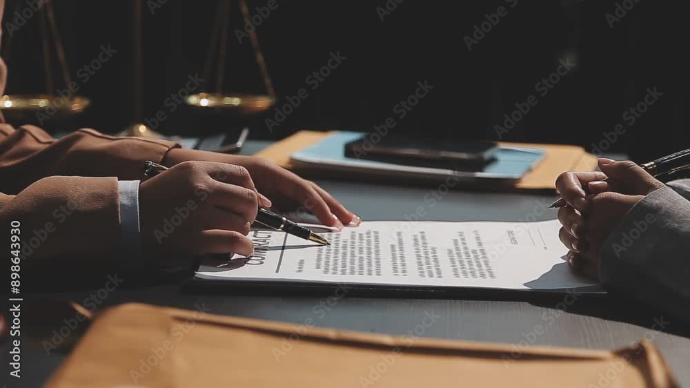 Lawyer or judge consult having team meeting at law office. Law and Legal services concept. Lawyer or judge consult having team meeting at law office. Law and Legal services concept.