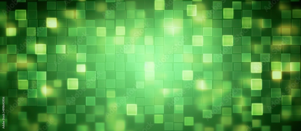 Abstract Green Square Pattern