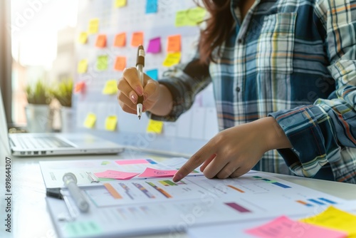 Digital Marketing: Social media manager scheduling posts using a content calendar. Organized professional planning and optimizing social media strategy to enhance engagement, brand visibility, growth.