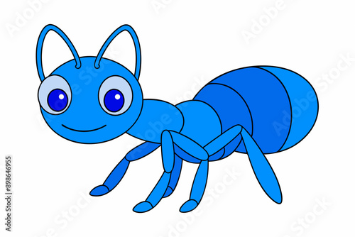 Detailed vector illustration of an ant, ideal for educational materials, nature-themed projects, insect studies, and children's books.