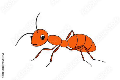 Detailed vector illustration of an ant, ideal for educational materials, nature-themed projects, insect studies, and children's books.