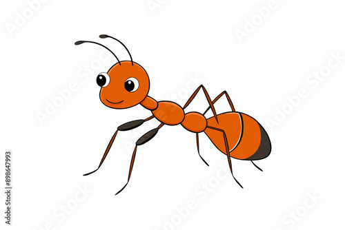 Detailed vector illustration of an ant, ideal for educational materials, nature-themed projects, insect studies, and children's books.