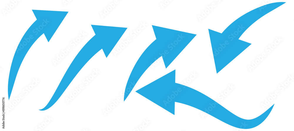 Arrow up icons. Set of curve rise increase arrows. Growth pictogram isolated. Vector illustration. Arrow up icons. Set of curve rise increase arrows. Growth pictogram isolated. Vector illustration.