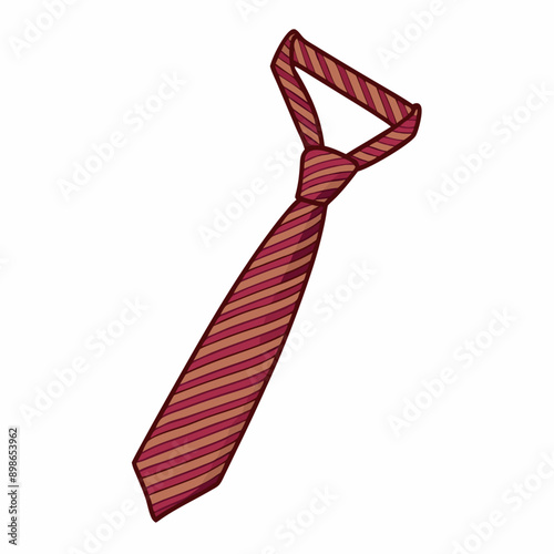 Hand drawn Striped Necktie Vector Cartoon Illustration (20)