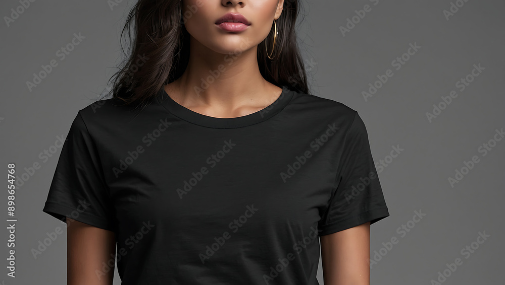 Fototapeta premium black t-shirt mockup