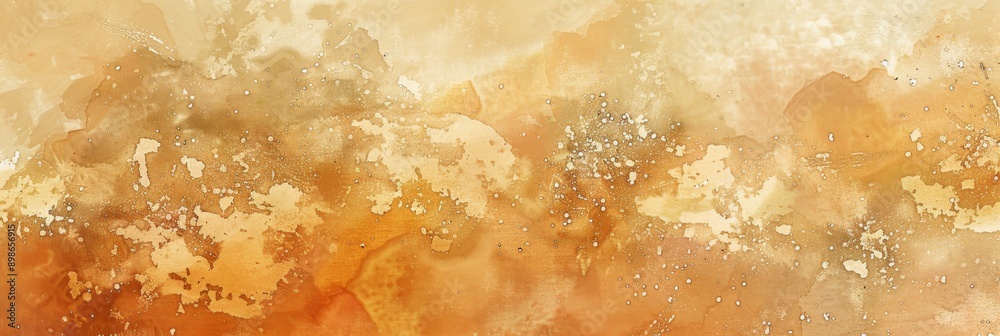 Obraz premium Golden watercolor background. Elegant Christmas or New Year background. Splashes and strokes. Holiday concept. For banner, poster, card. Free space for text