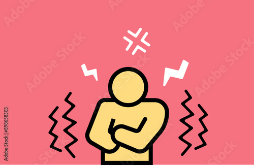 Person trembling in anger issues illustration