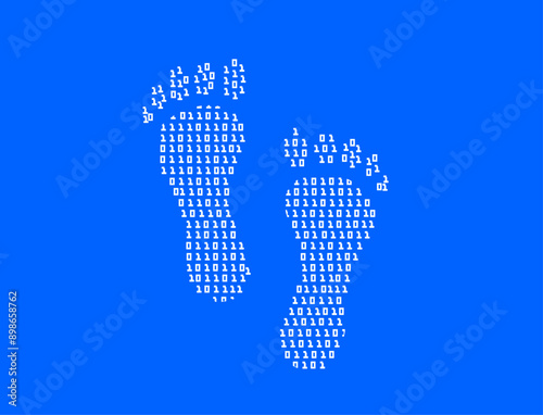 Digital footprint binary cyber illustration