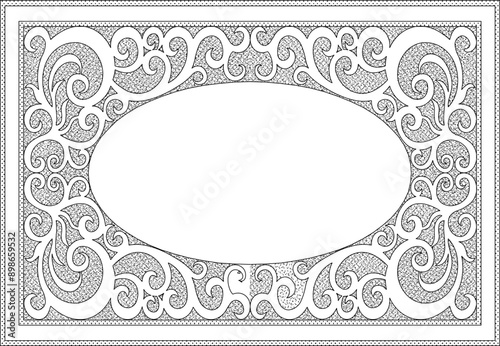 Sketch illustration silhouette vector image detail design frame ornament decoration background pattern classic vintage floral ethnic traditional europe 