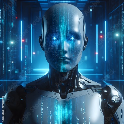 technological advancement with our captivating AIrobot face Ai generated images	
