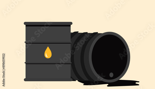 Petroleum crud oil containers illustration	