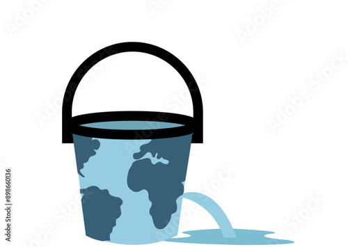 Wastage of water concept illustration