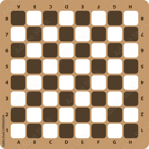 Chess board vector. Wooden chess board. Chess board background. Chess board illustration. Chessboard brown pattern.