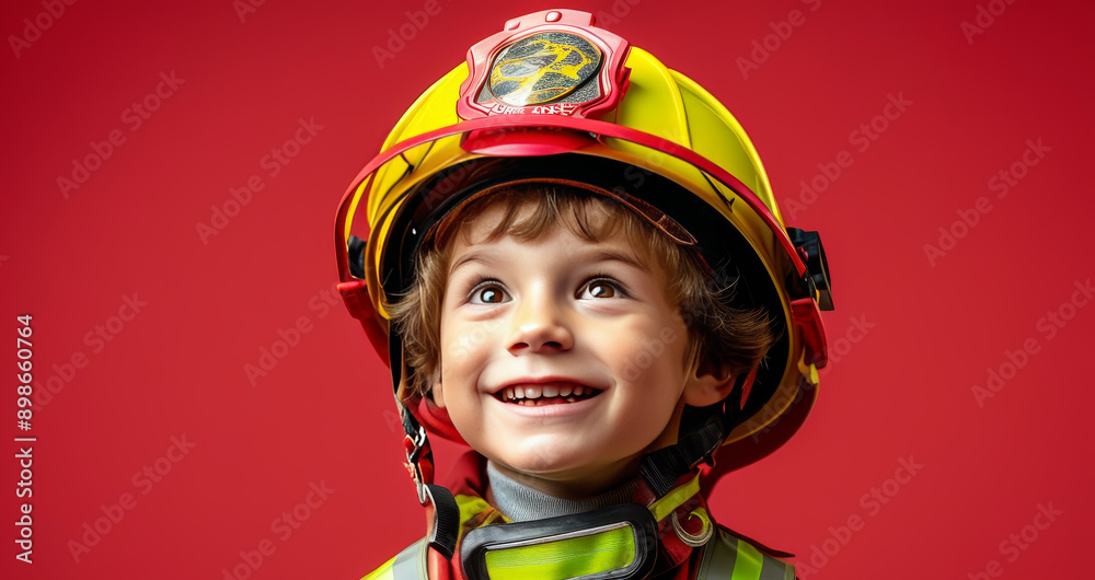 cute little Boy Dressed as a Fireman cute little Boy Dressed as a Fireman