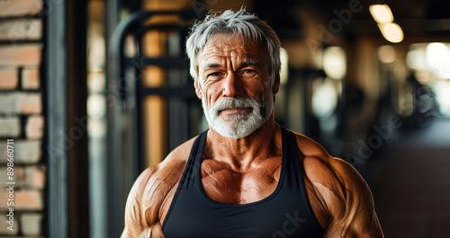 Healthy Mature Fit Man at a Gym