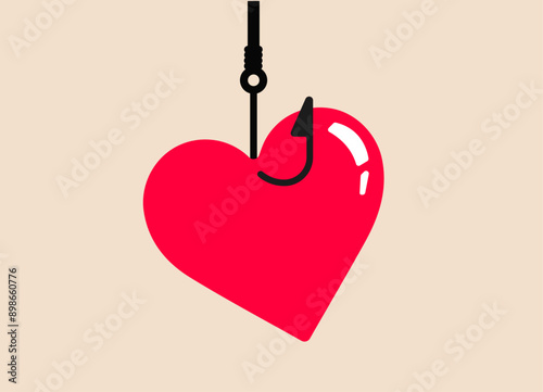 Love trap emotional conflict in romantic relation illustration