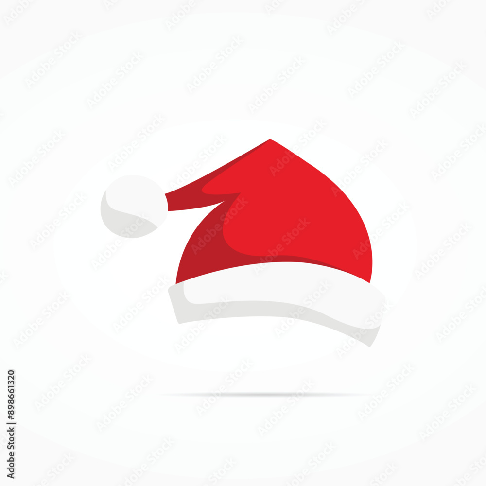 Santa Claus red hat silhouette. Santa red hat isolated on background. Santa hat. New Year 2024. Santa head hat vector Santa Claus red hat silhouette. Santa red hat isolated on background. Santa hat. New Year 2024. Santa head hat vector