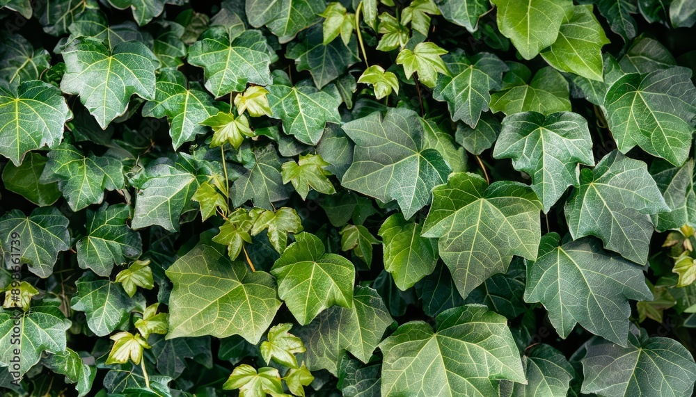 green ivy leaves, foliage background, green wallpaper