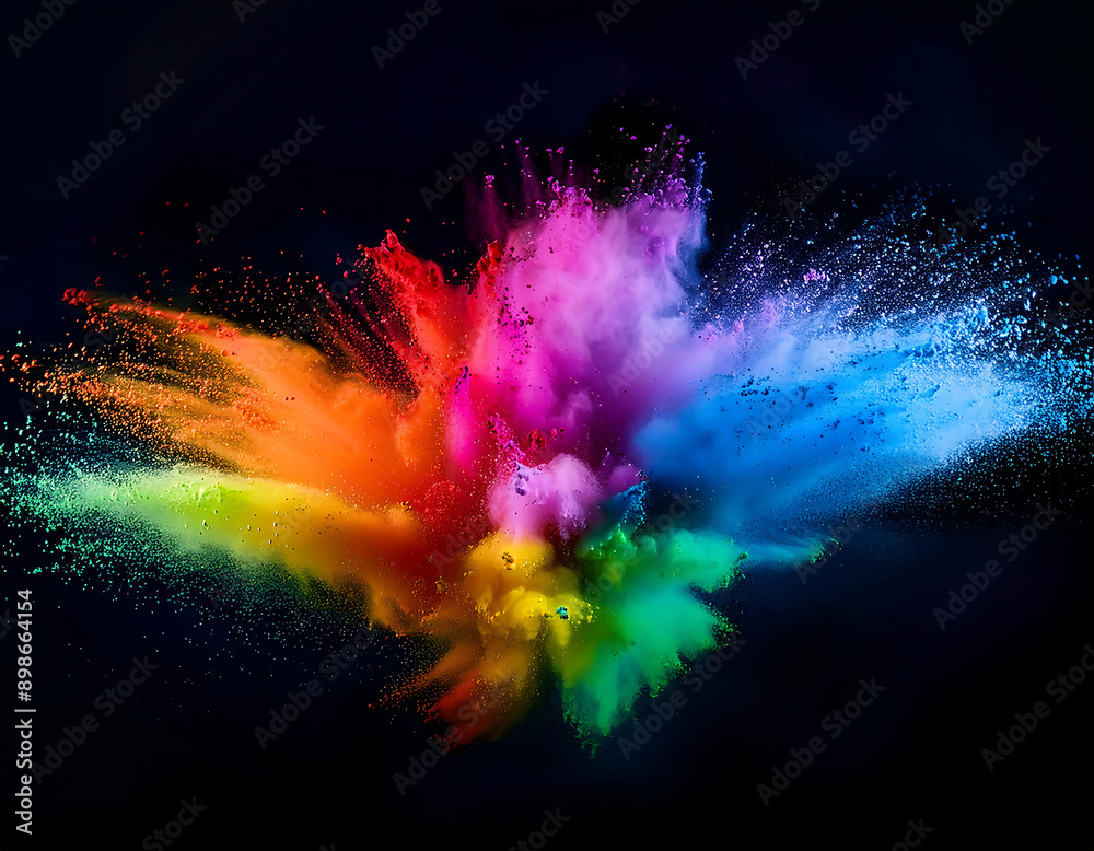 Rainbow Powder Dust Explosion- A dramatic splash of rainbow-colored powder creating a vibra_1(381) Rainbow Powder Dust Explosion- A dramatic splash of rainbow-colored powder creating a vibra_1(381)