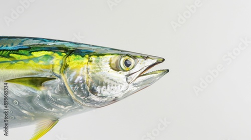 The mackerel fish on white photo