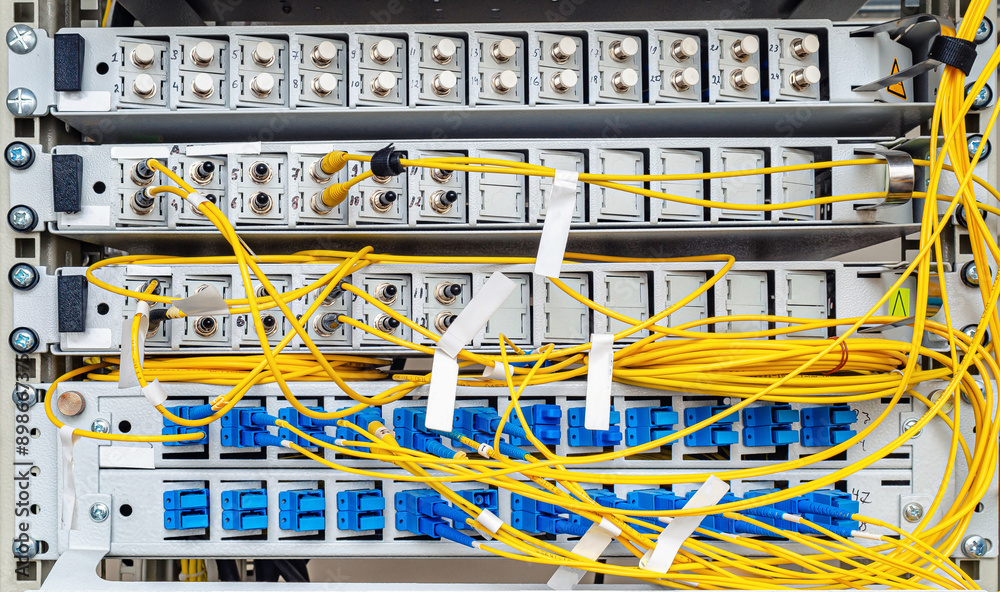 fiber optic equipment inside a network infrastructure, active and passive. fiber optic equipment inside a network infrastructure, active and passive.
