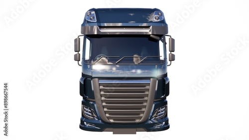 llustration of a container truck with a white background and containers