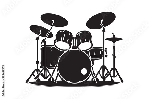 Drum Set silhouette vector illustration