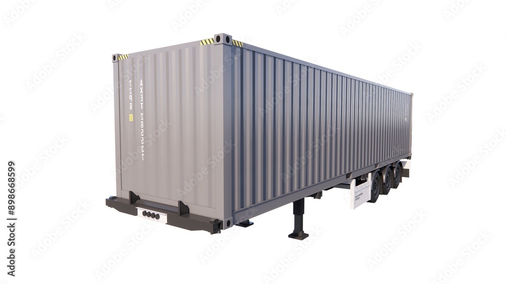 llustration of a container truck with a white background and containers llustration of a container truck with a white background and containers