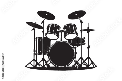 Drum Set silhouette vector illustration