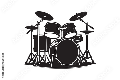 Drum Set silhouette vector illustration