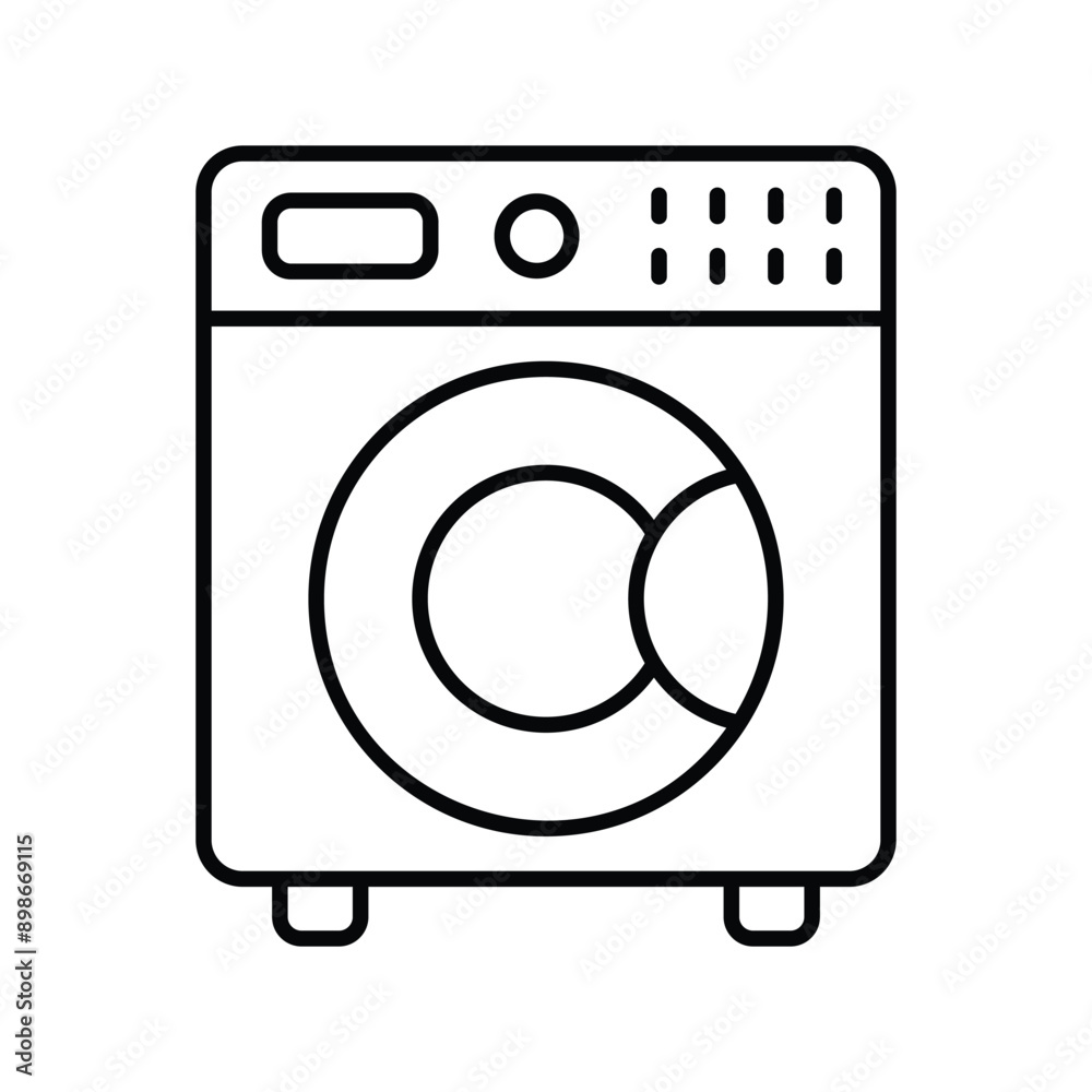 washing machine line icon with white background vector stock illustration washing machine line icon with white background vector stock illustration