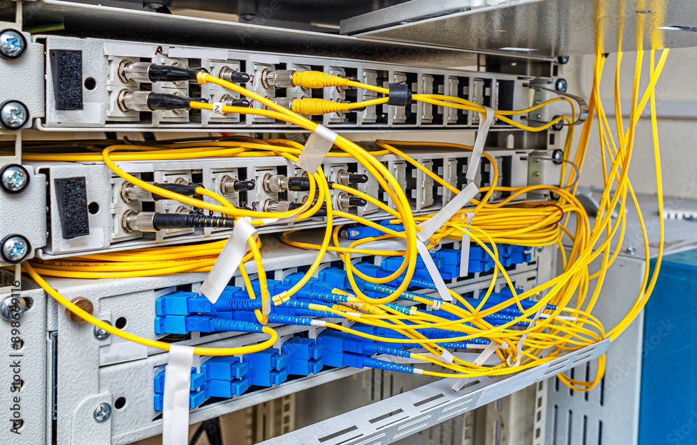 fiber optic equipment inside a network infrastructure, active and passive. fiber optic equipment inside a network infrastructure, active and passive.