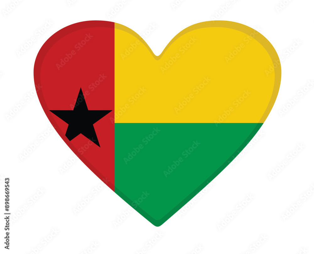 Guinea-Bissau flag heart shaped. vector Guinea-Bissau flag heart shaped. vector