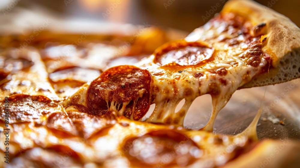Fresh authentic Italian pizza slice close-up with melted cheese Fresh authentic Italian pizza slice close-up with melted cheese