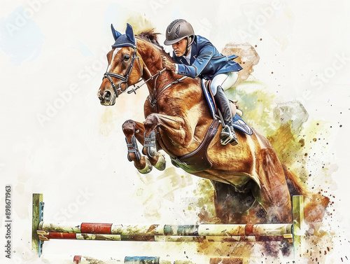 Equestrian Show Jumping Painting