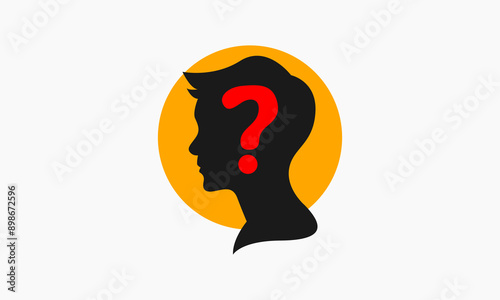 Question Mark In Silhouette Head, Question Illustration.