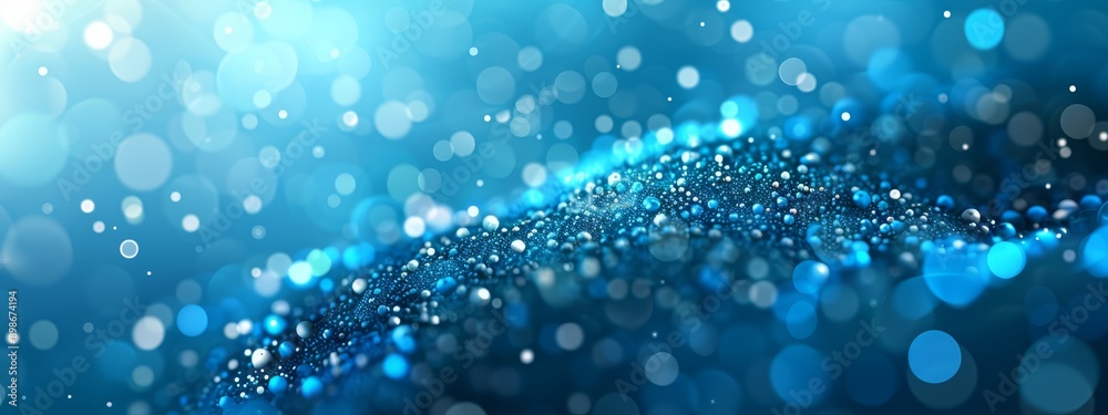 A detailed view of a blue backdrop, featuring blurred circles and a blurred horizontal line to the left A detailed view of a blue backdrop, featuring blurred circles and a blurred horizontal line to the left